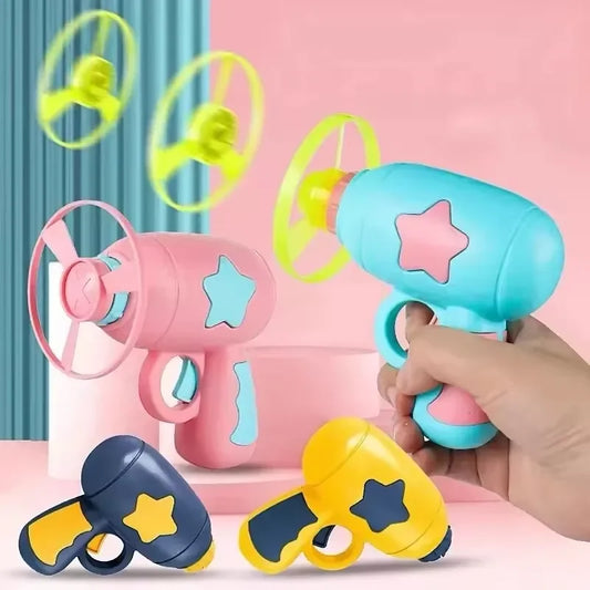 Children Saucer Launcher Pistol Outdoor Spinning Top Dinosaur