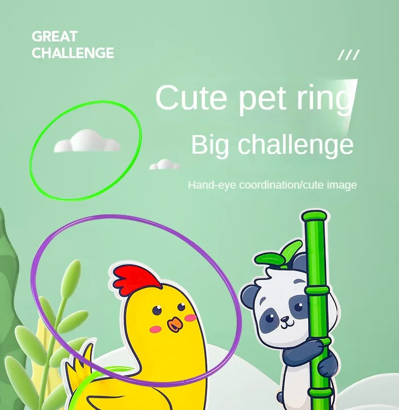 1 Set Kid Animals Ring Toss Game Toy