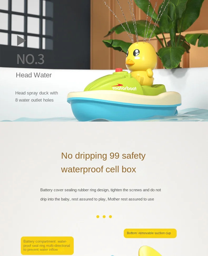Baby Bath Toys Cute Duck Electric Water Spray