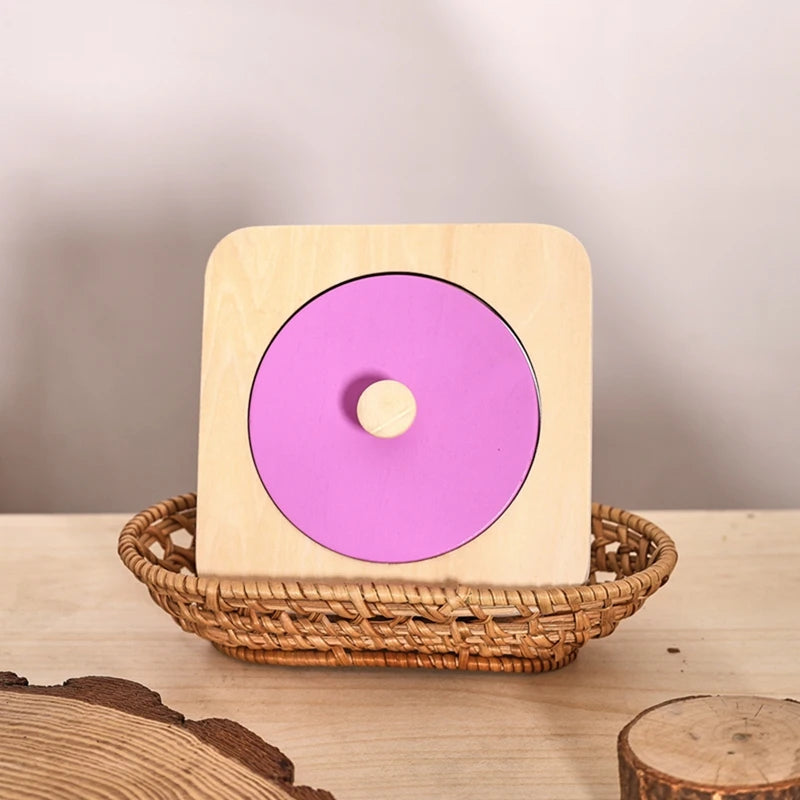 Baby Montessori Mirror Puzzle Busy Board Wooden Toys