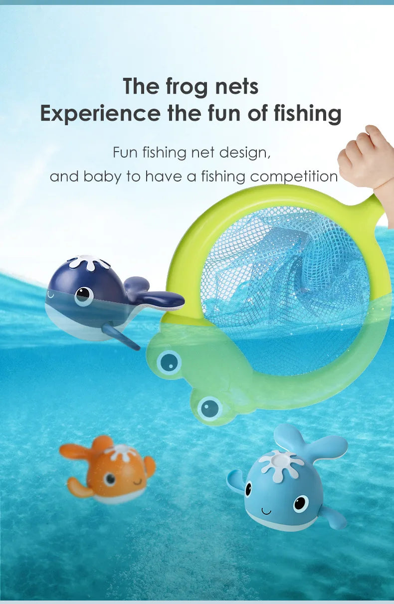 Magnet Baby Bath Fishing Toys Wind up Swimming