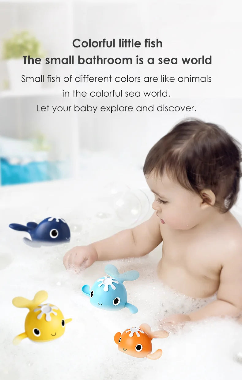 Magnet Baby Bath Fishing Toys Wind up Swimming
