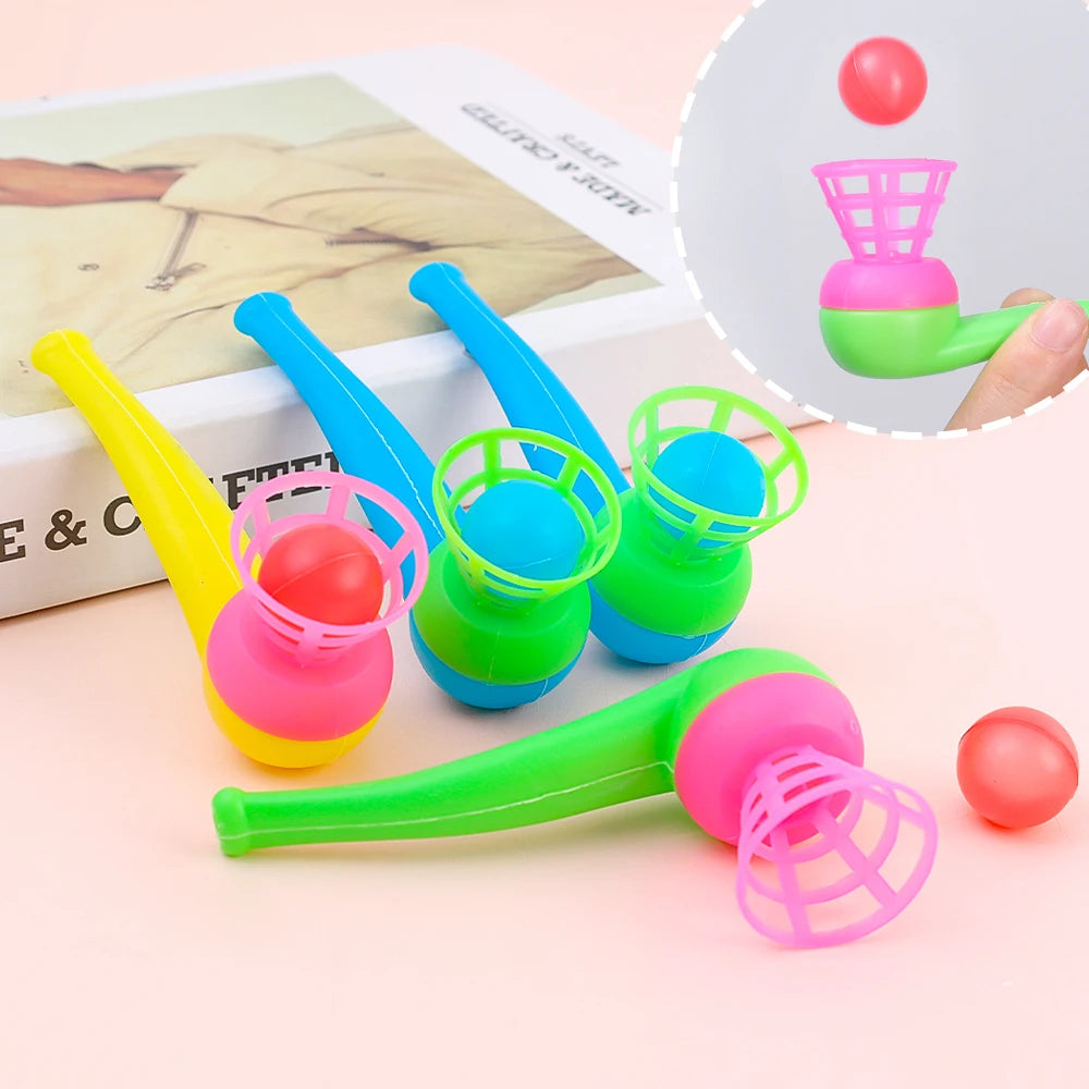 2 4 8Pcs Plastic Pipe Blowing Ball Toys