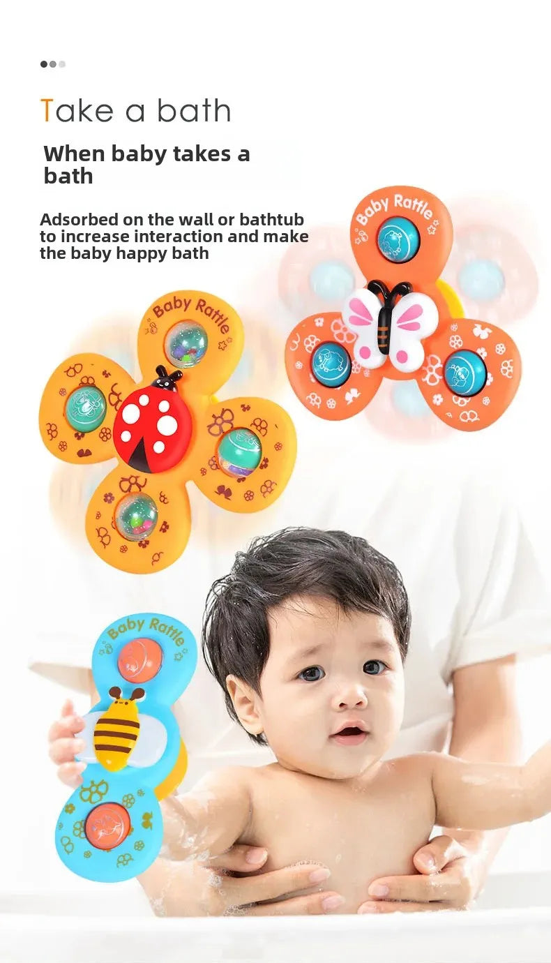 Suction Cup Spinner Toy 3PCS Windmill Cartoon Animal