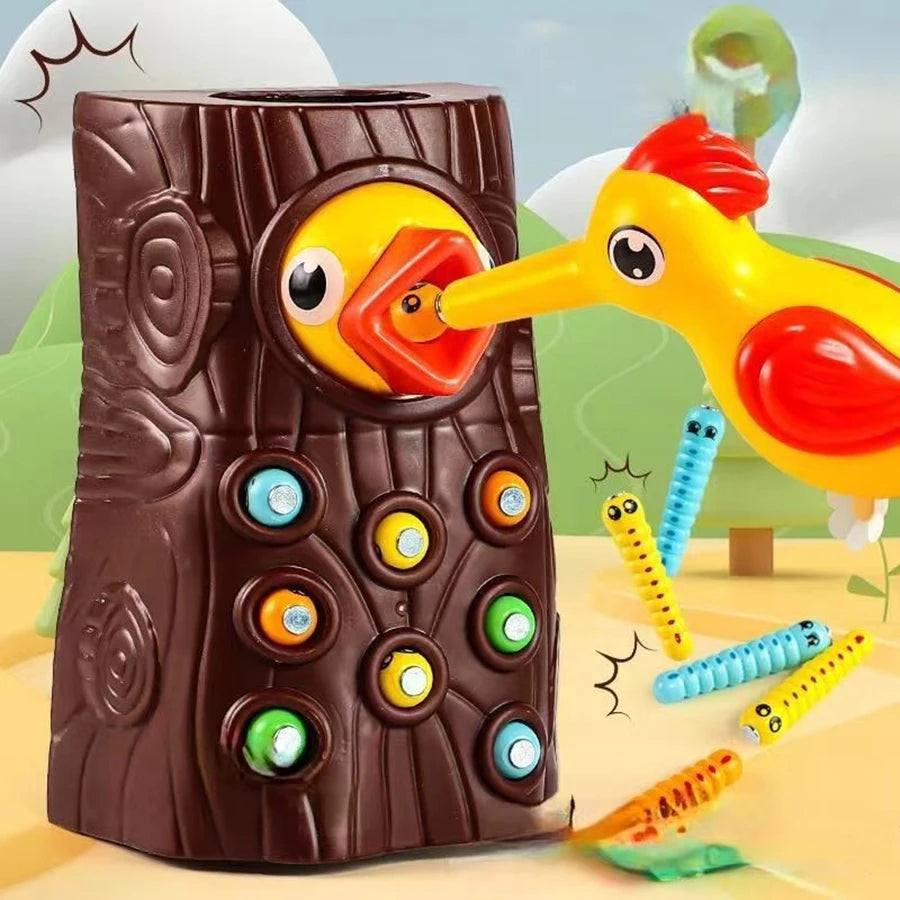 Montessori Educational Toys for Children Woodpecker Catch Worms