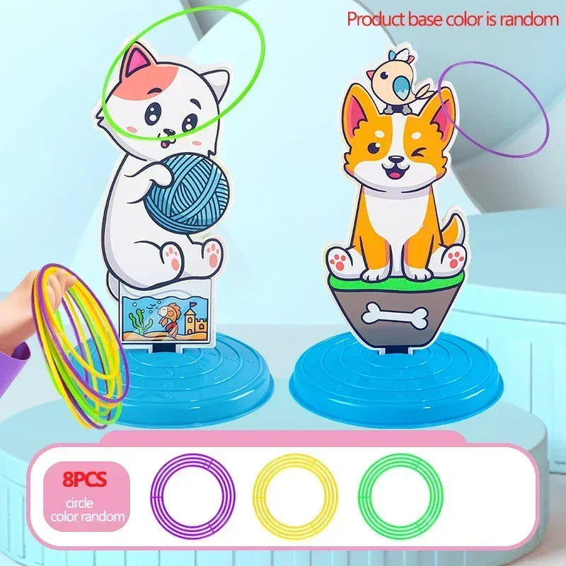 1 Set Kid Animals Ring Toss Game Toy