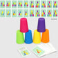 Montessori Toys Mini Stack Cup Game With Card