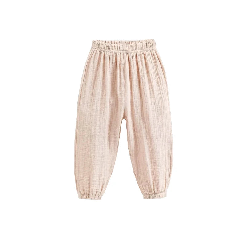 Summer Korea Children Pants Casual Girls Boys Cotton