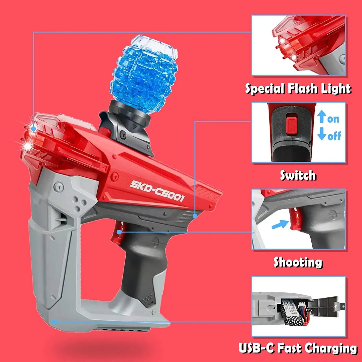 SKD Gel Balls Gun Electric Blaster Night Light