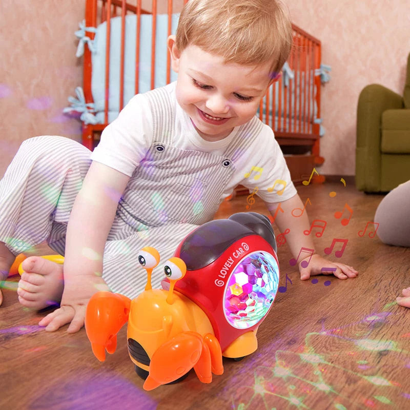 Crawling Crab Snail Baby Toy Walking Tummy Time