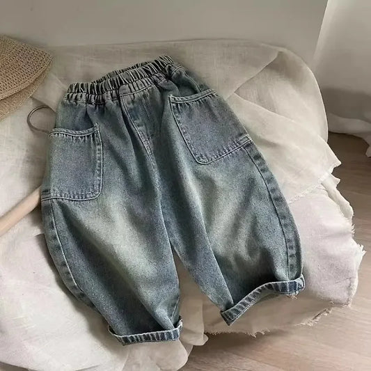 Spring and Autumn Children s Pocket Wide Leg