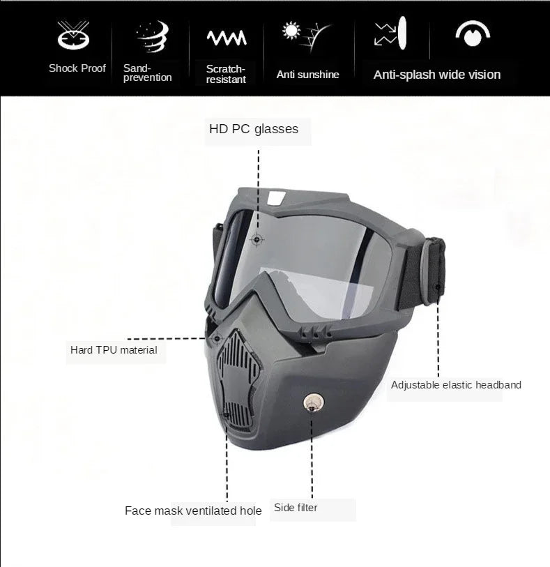 Tactical Face Goggles Mask Kids Water Soft EVA