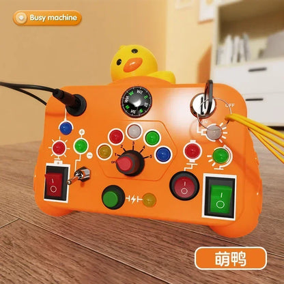 Montessori Busy Board Sensory Toys Cartoon with LED