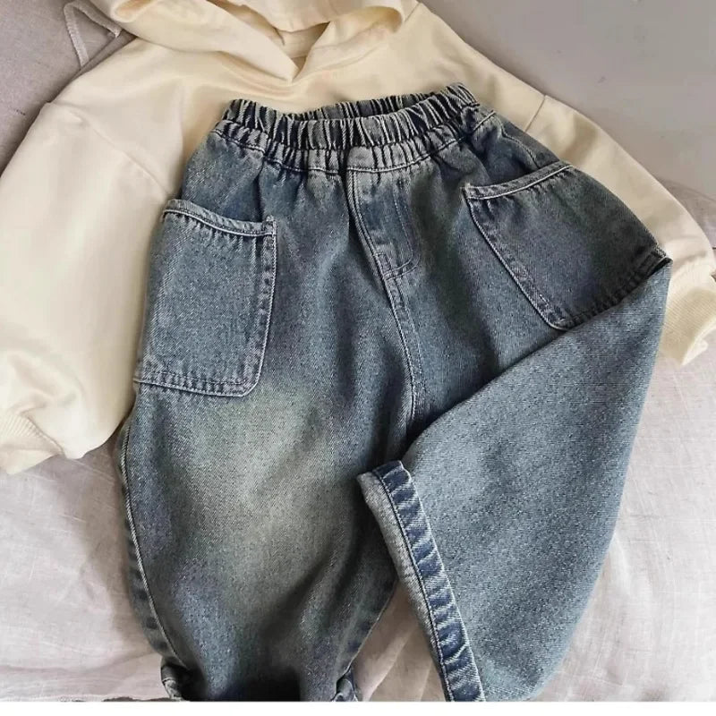 Spring and Autumn Children s Pocket Wide Leg