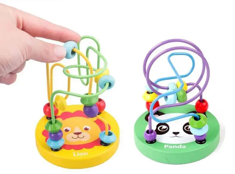 Colorful Wooden Roller Coaster Educational Circle Toy For