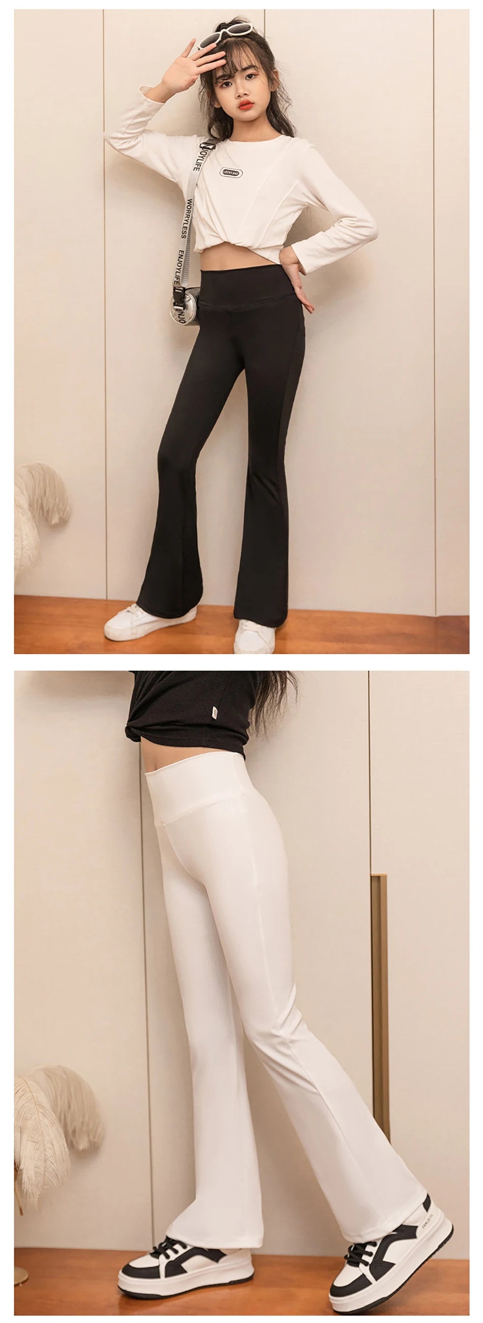 Stylish Children High Waisted Slimming Comfortable Bootcut Leggings