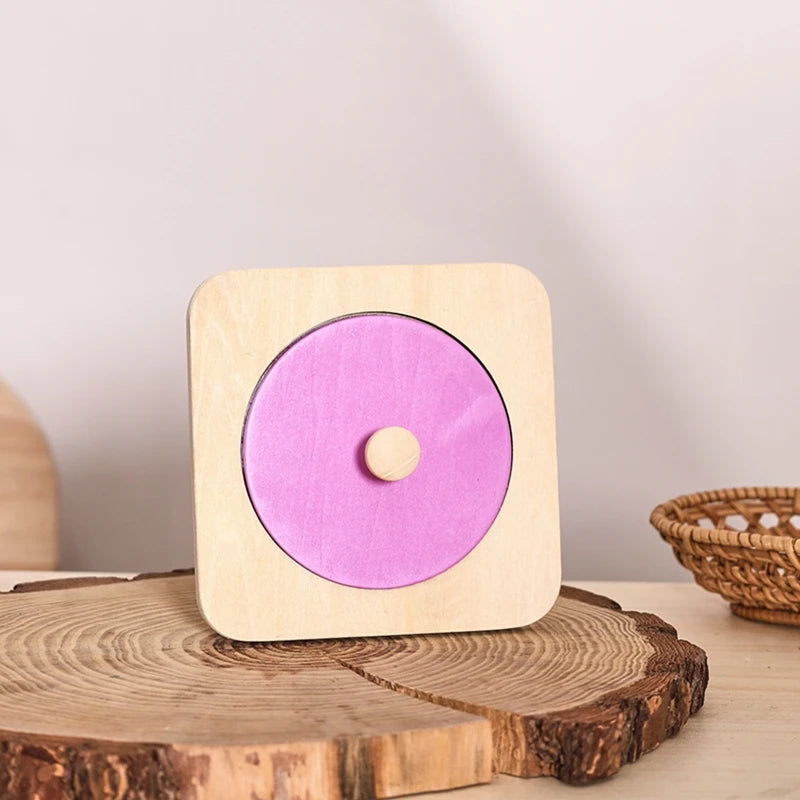 Baby Montessori Mirror Puzzle Busy Board Wooden Toys