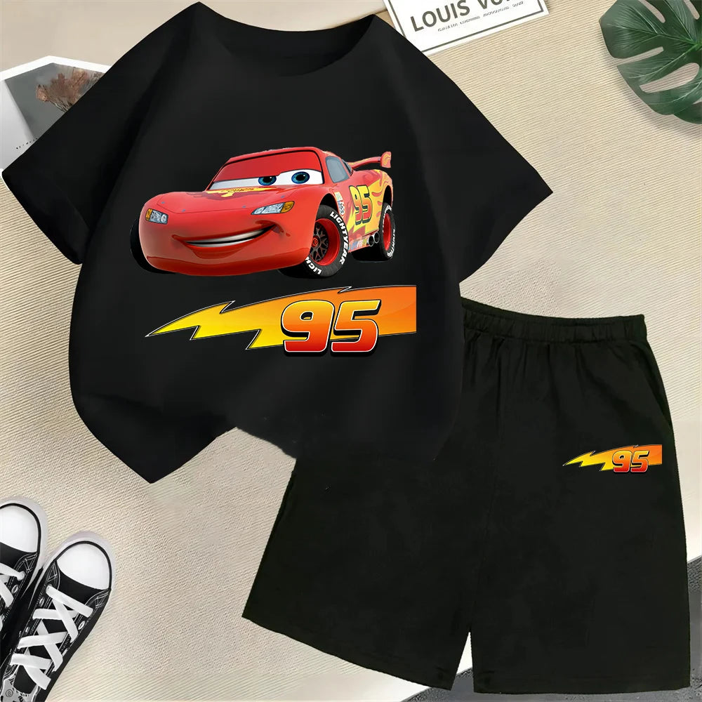 Racing children s pure cotton T shirt set