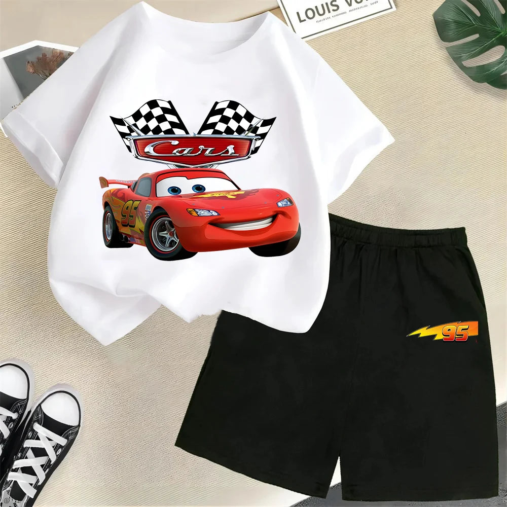 Racing children s pure cotton T shirt set