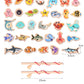 Montessori Wooden Fishing Toys For Children Cartoon Marine