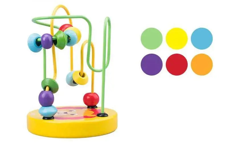 Colorful Wooden Roller Coaster Educational Circle Toy For