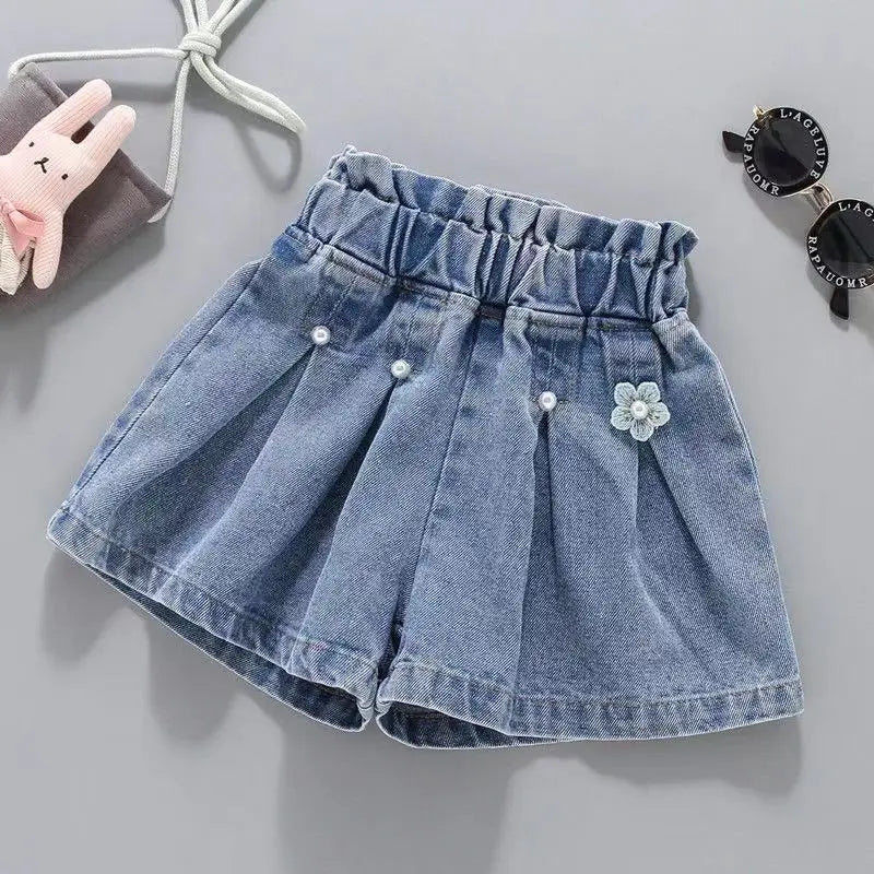 Summer Kid Girls A line Shaped Denim Shorts