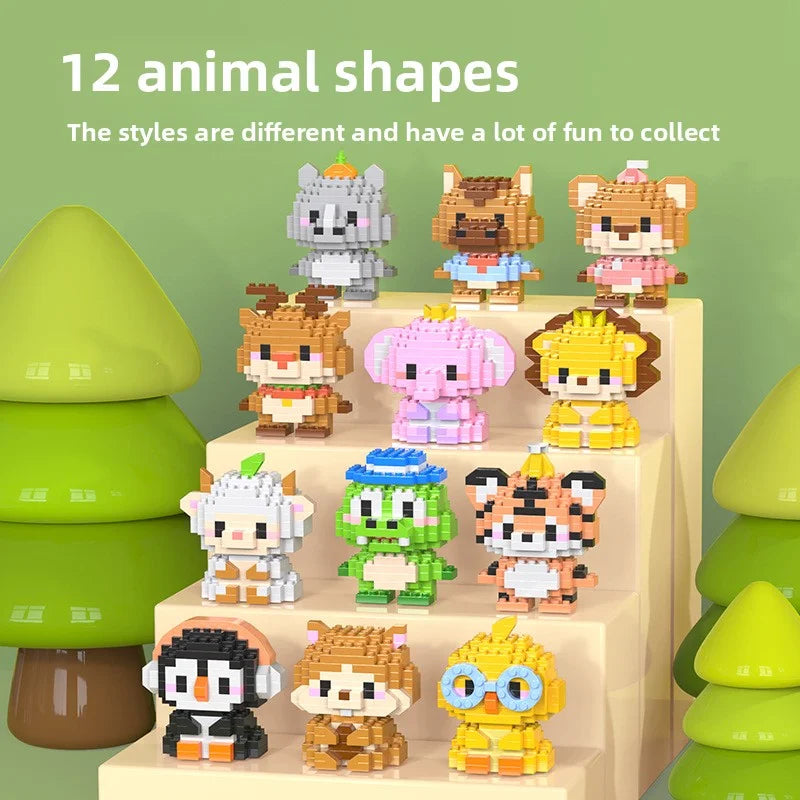 Animal Cat Bricks Constructor Set Micro Building Blocks