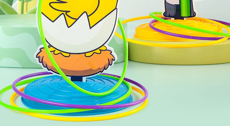 1 Set Kid Animals Ring Toss Game Toy