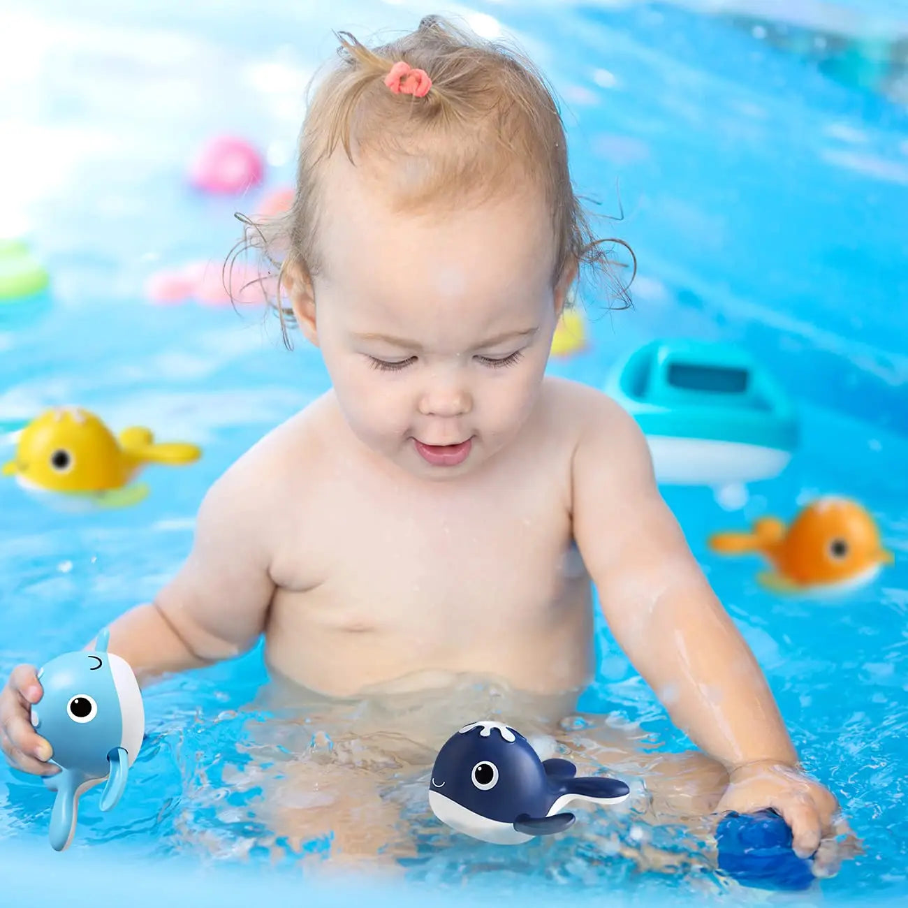 Magnet Baby Bath Fishing Toys Wind up Swimming