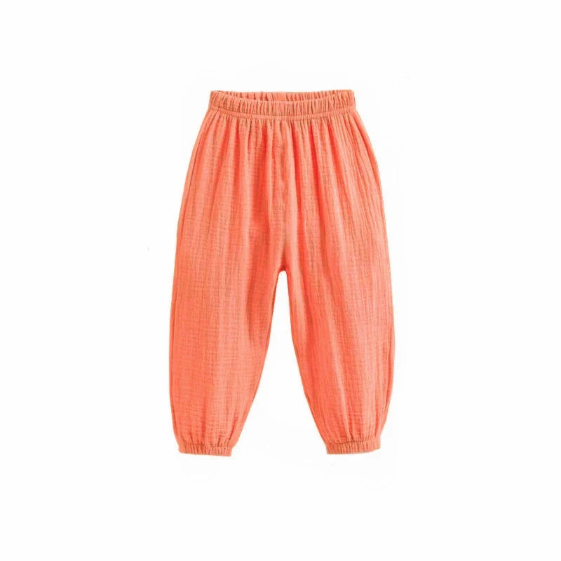 Summer Korea Children Pants Casual Girls Boys Cotton