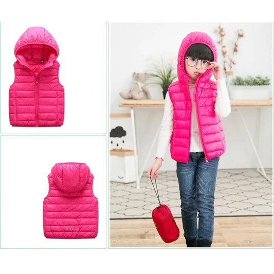 Fall Solid Waistcoat Children Outerwear Winter Coats Kids