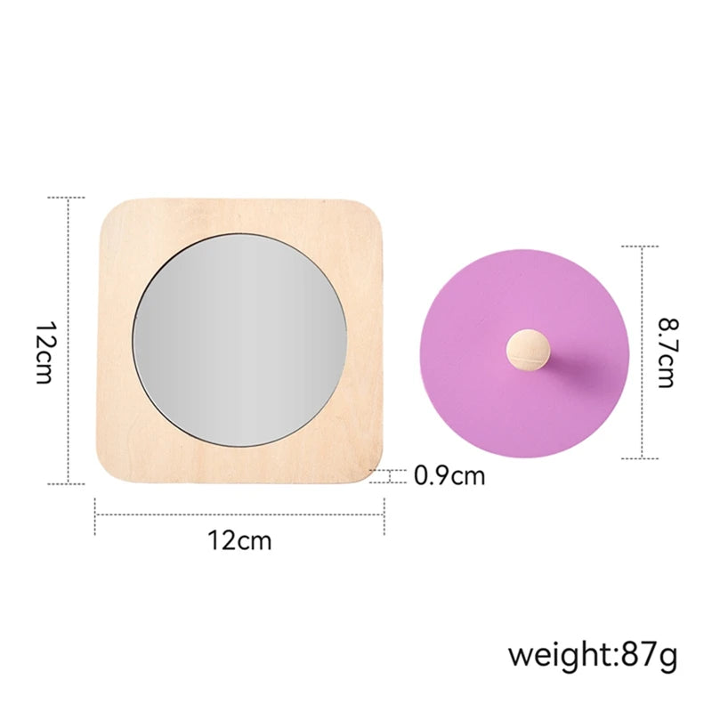 Baby Montessori Mirror Puzzle Busy Board Wooden Toys