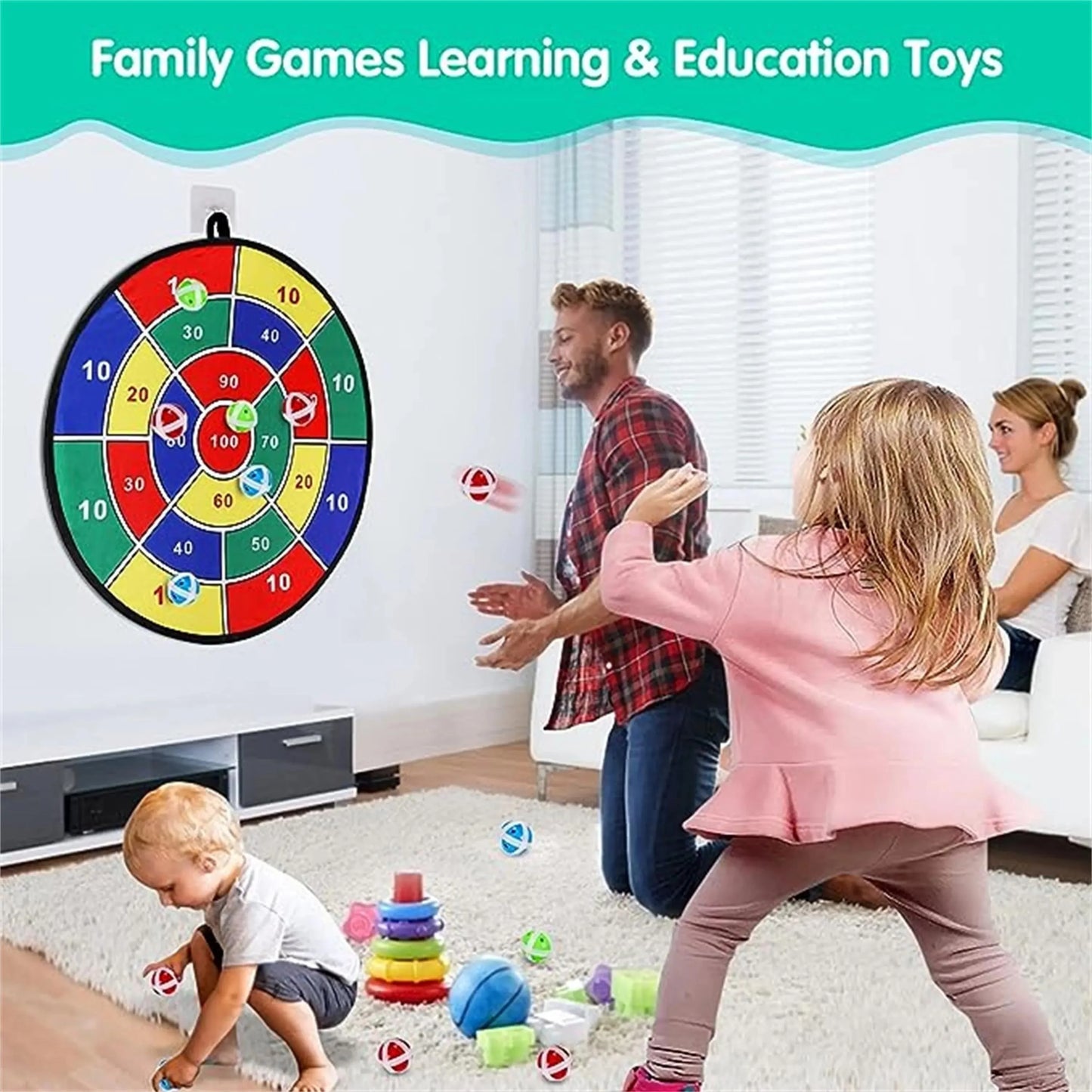 29 inchs Kids Dart Board Game Set with