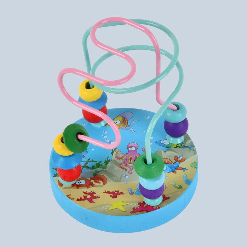 Colorful Wooden Roller Coaster Educational Circle Toy For