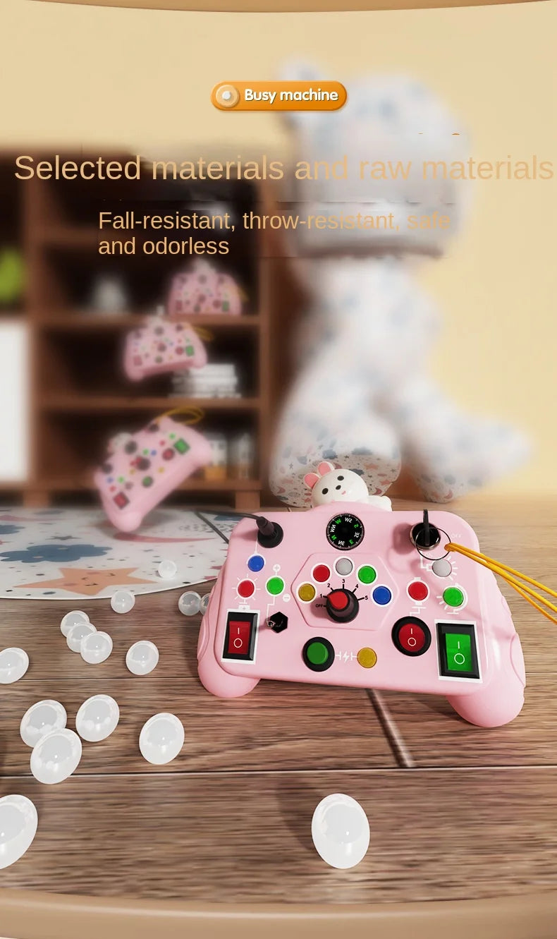 Montessori Busy Board Sensory Toys Cartoon with LED