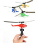 1 3 5sets Bamboo Dragonfly Handle Pull Helicopter