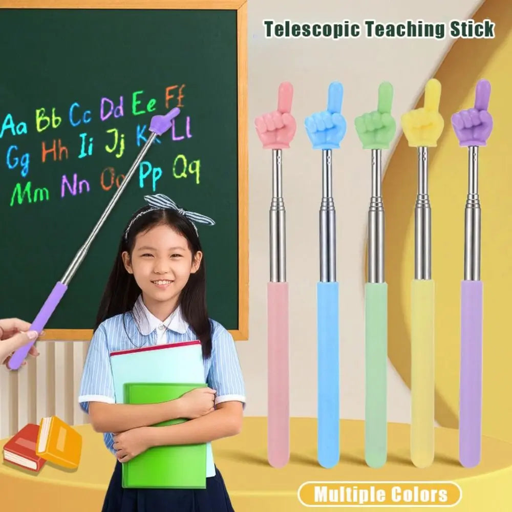 1PC Stainless Steel Teaching Pointer Telescopic Rod Finger