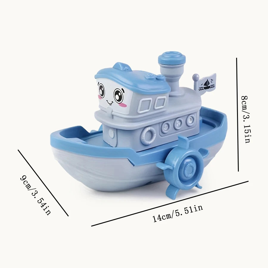 1PC Wind up Steamer Bath Toy Funny Windup