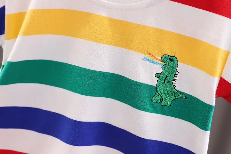 Summer Cute Cartoon Dinosaur Fashion Children O neck