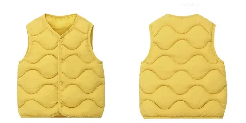 New Children Warm Cotton Vest Fashion Solid Boys