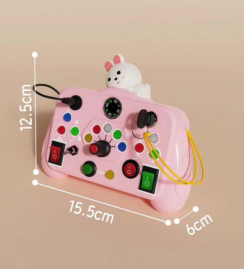 Montessori Busy Board Sensory Toys Cartoon with LED