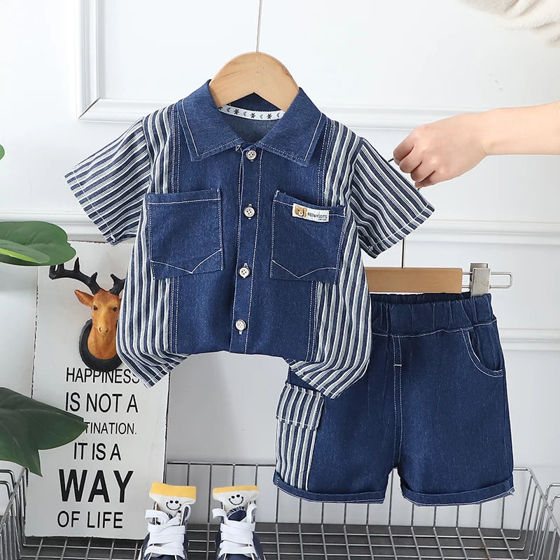 Infant Fashiont Bay Boys Denim Clothing Sets Summer