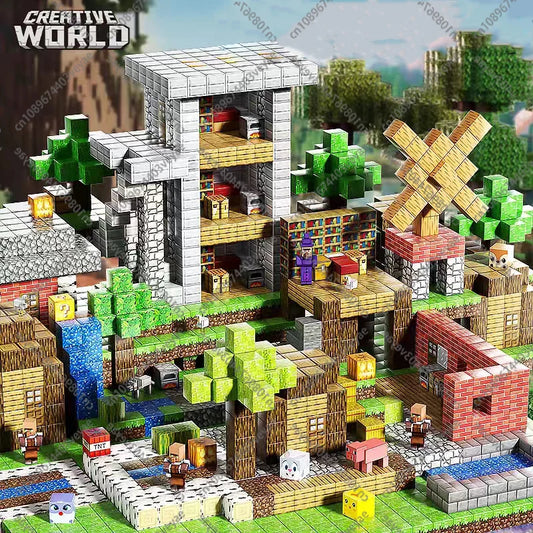 Magnetic Building Blocks Magnet Cube Mine World Set