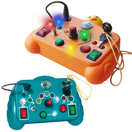Montessori Busy Board Sensory Toys Cartoon with LED