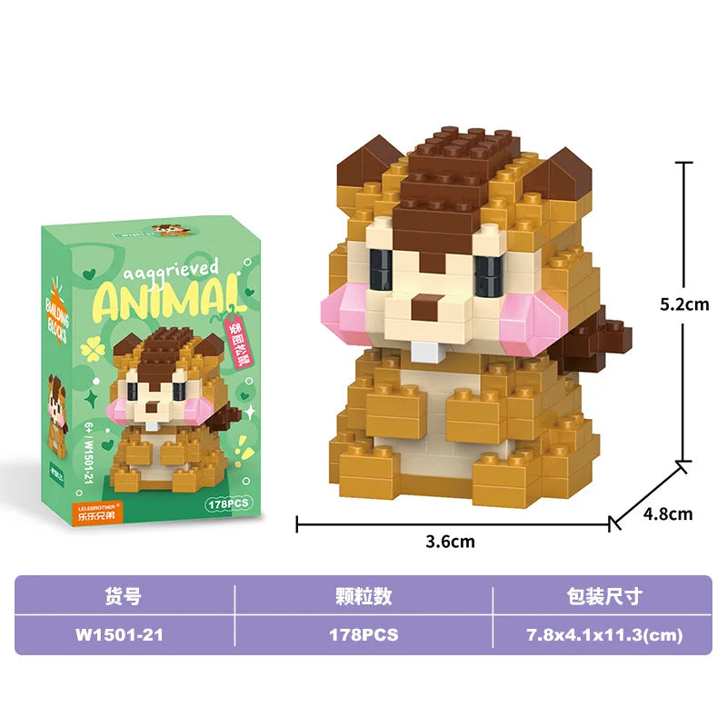Animal Cat Bricks Constructor Set Micro Building Blocks