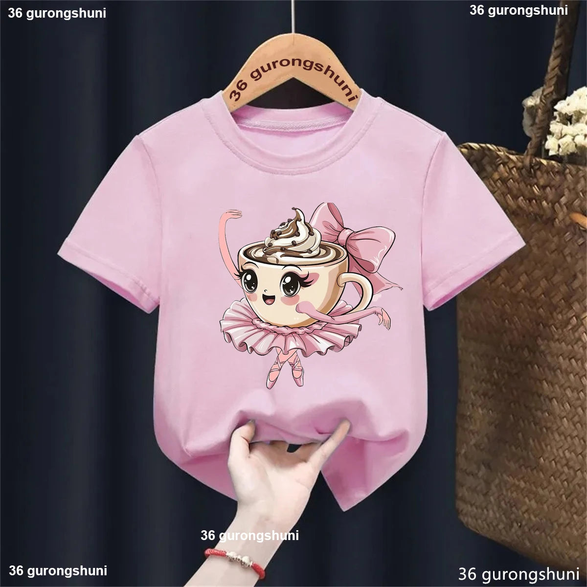 Ballerina Cappuccina Greeting Coffee Ballet Dancer Pink Bow