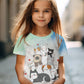 Girl T Shirts Cartoon Cat Graphic T Shirts