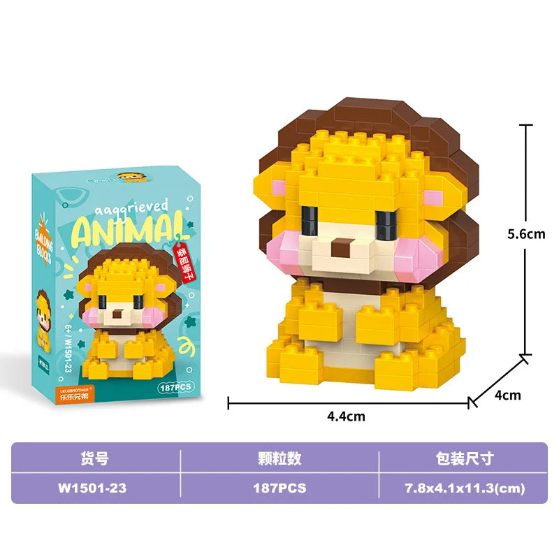 Animal Cat Bricks Constructor Set Micro Building Blocks