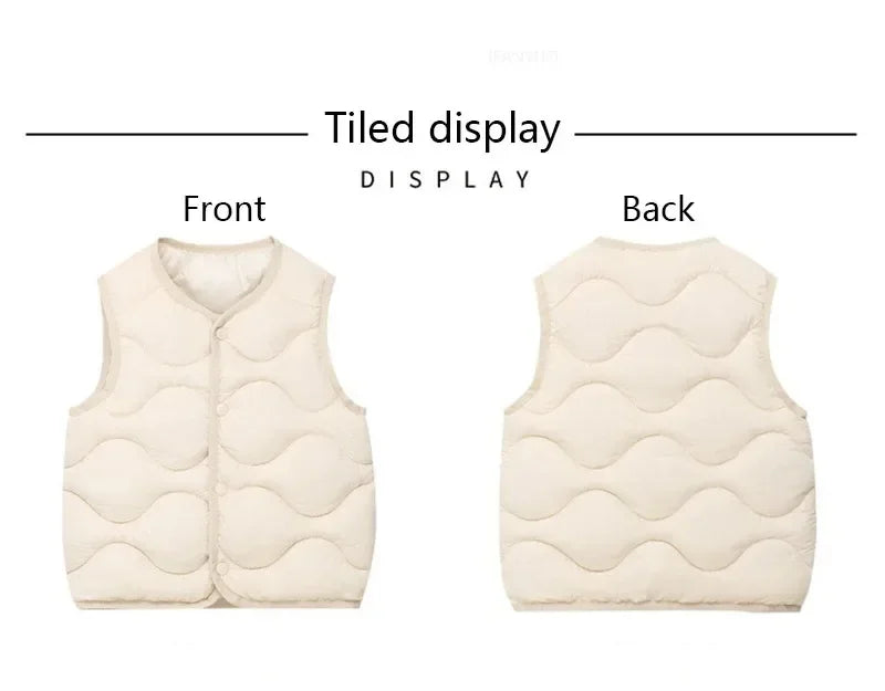 New Children Warm Cotton Vest Fashion Solid Boys