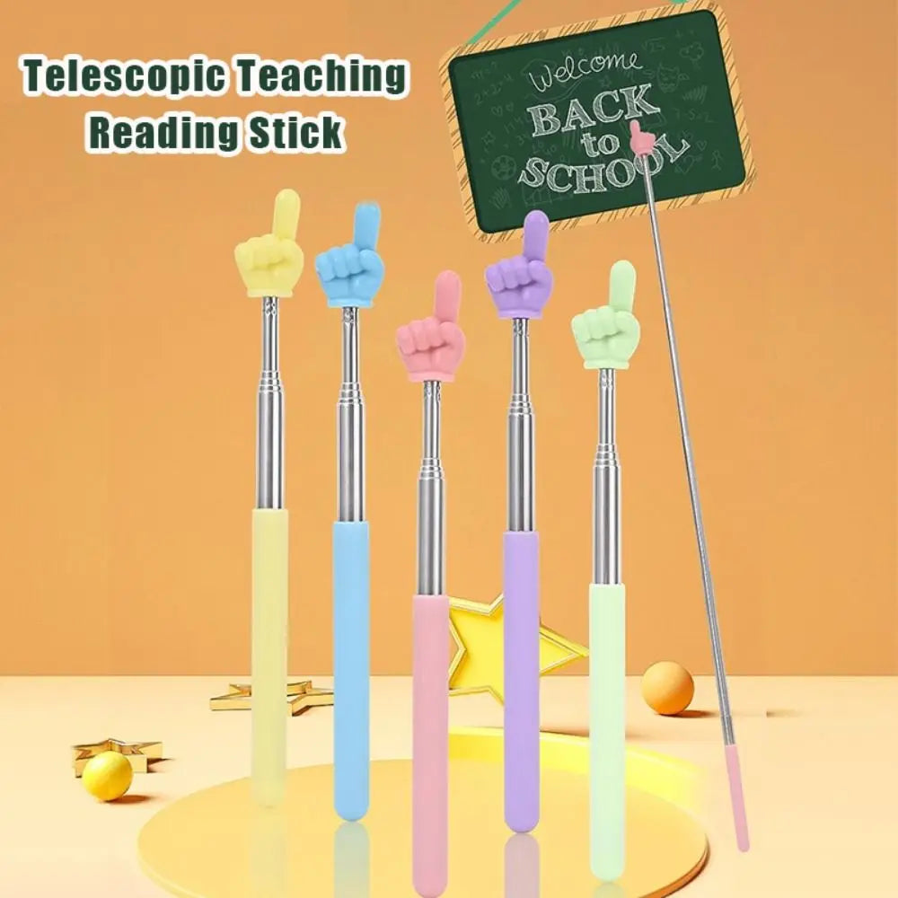 1PC Stainless Steel Teaching Pointer Telescopic Rod Finger